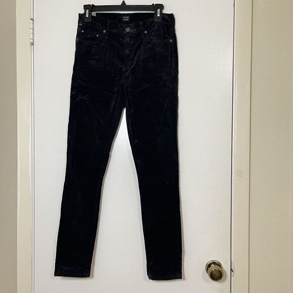 Citizens of Humanity Rocket High-Rise Skinny Velvet velour black Pants size 27 - Picture 7 of 7
